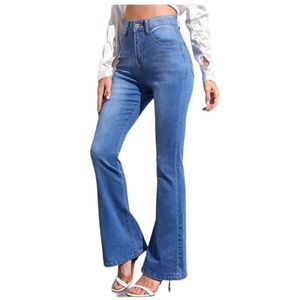 High Waist Flare Leg Stretch Jeans